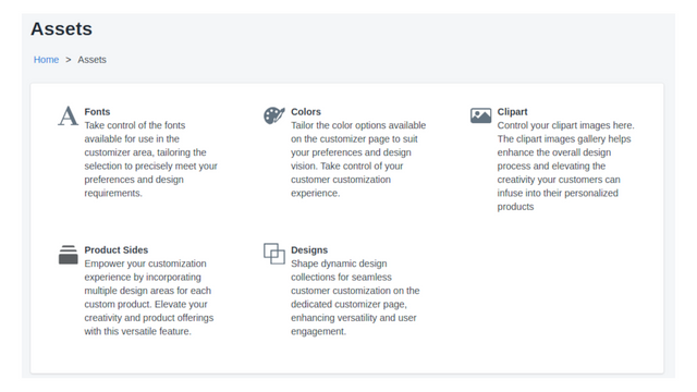 POD Master Assets Seite