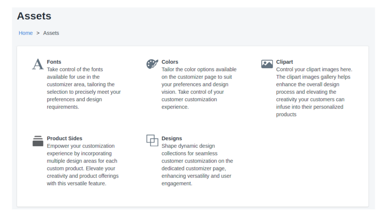 POD Master Assets Page