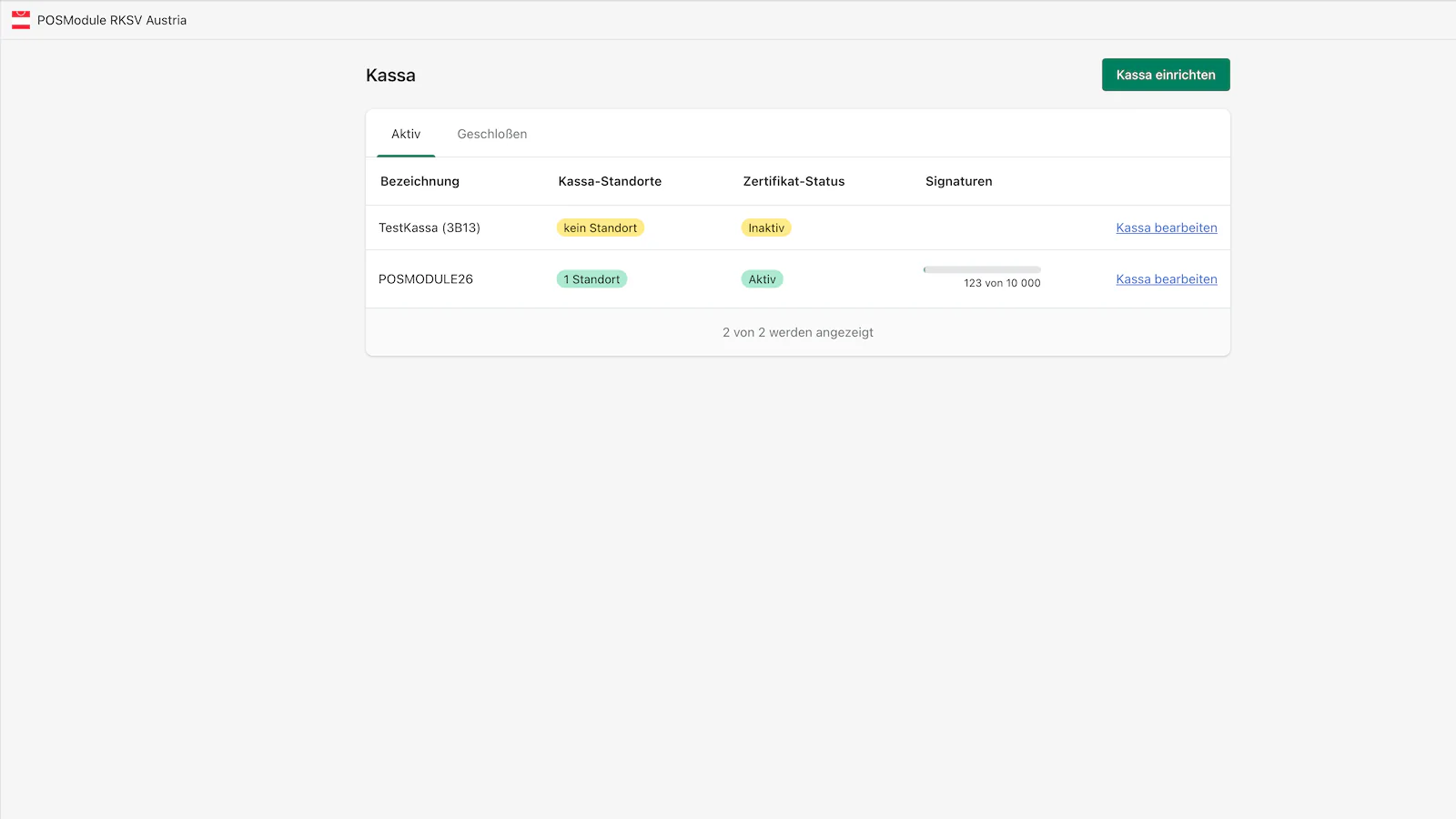 POS Module - Kassen