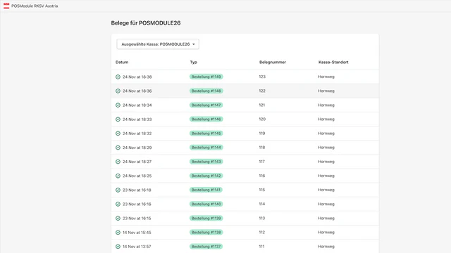 POS Module - Belege