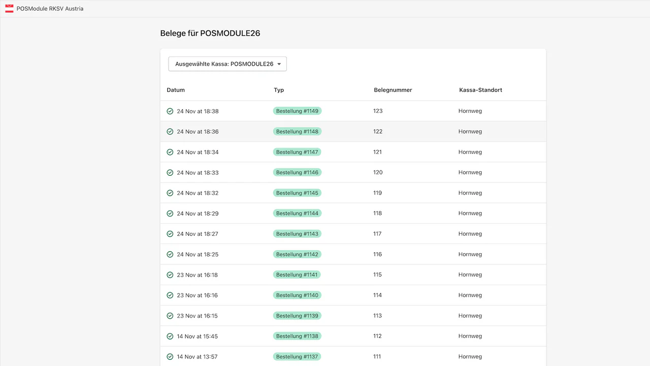 POS Module - Belege