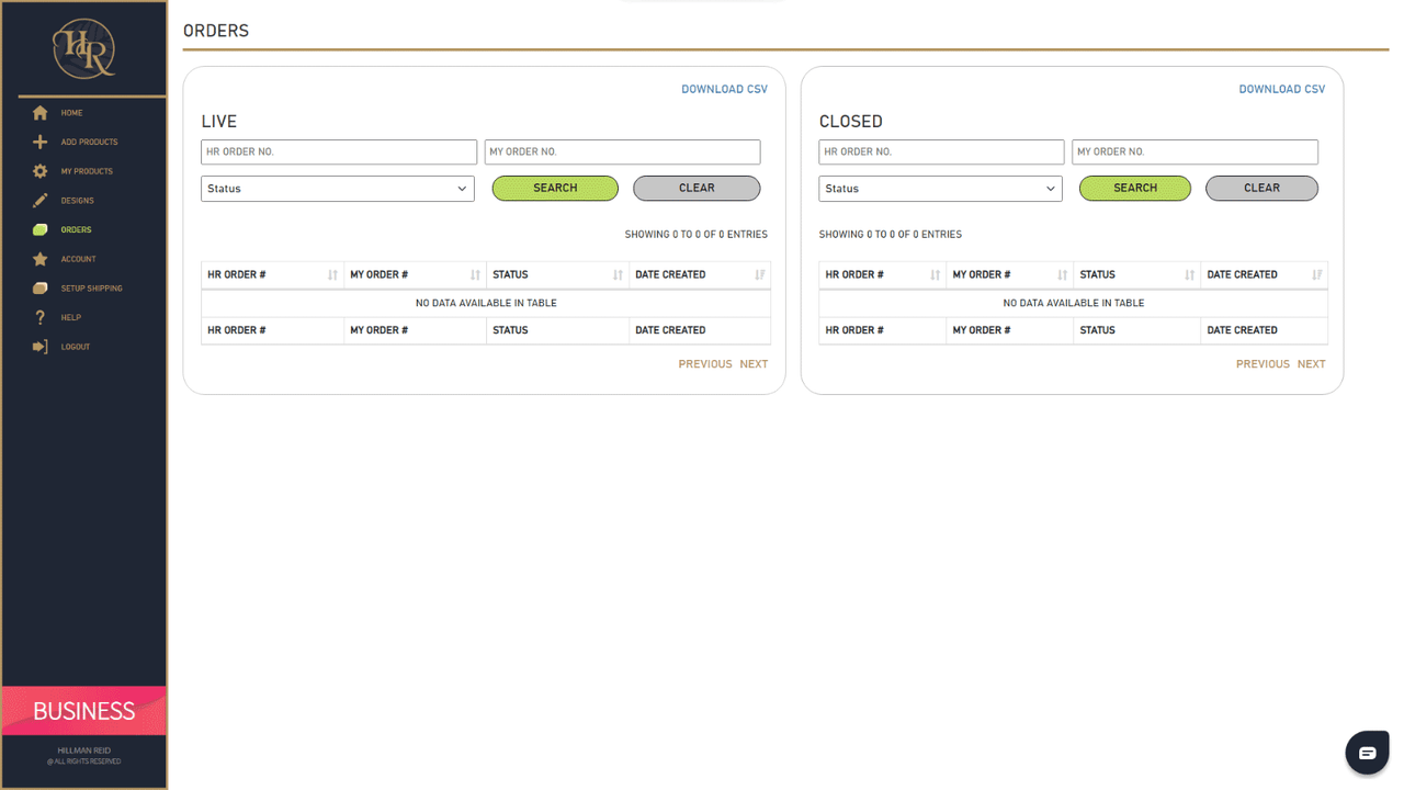 HR DROPSHIP COSTMETICS & SOAPS 订单列表页面