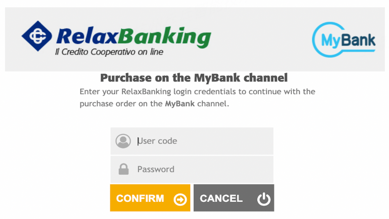 Customer must log into their online banking account to complete