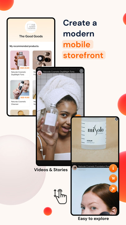 Create a modern mobile storefront