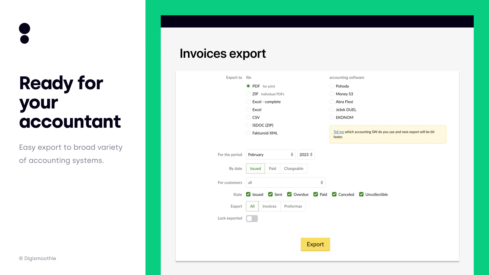 Export invoices for your accountant from Shopify to Fakturoid