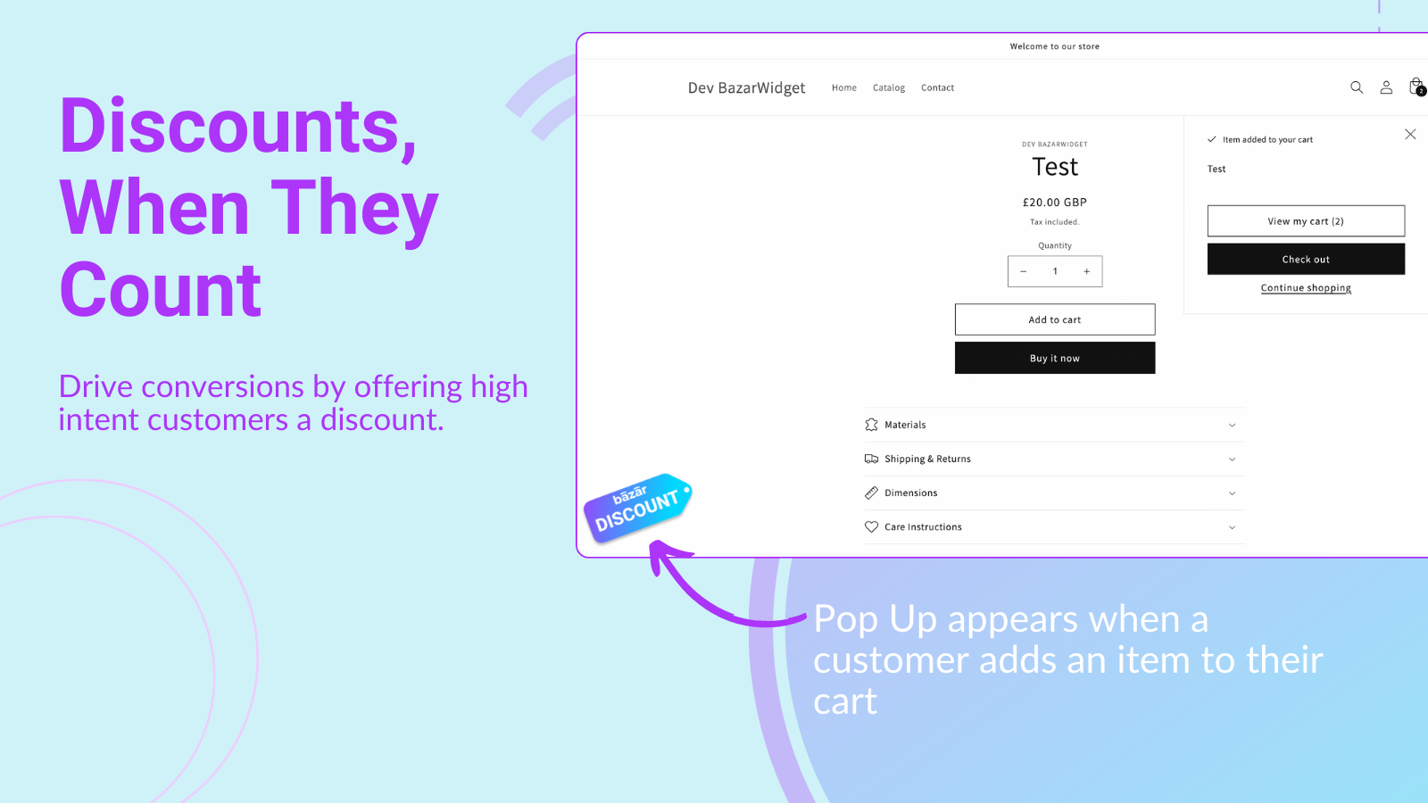 Augmentez les conversions avec un pop up de réduction à ajouter au panier