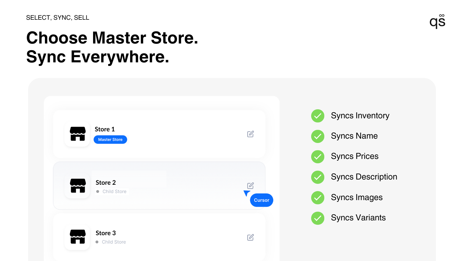 QuickSync Multi‑store Screenshot