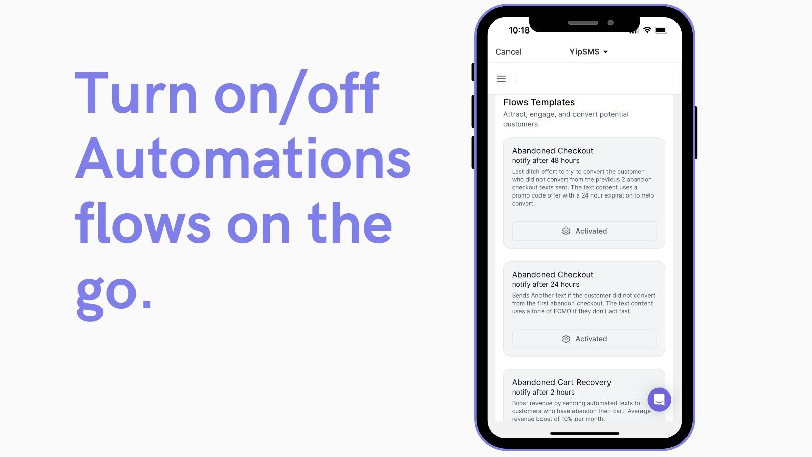 Turn on and off automations on the go