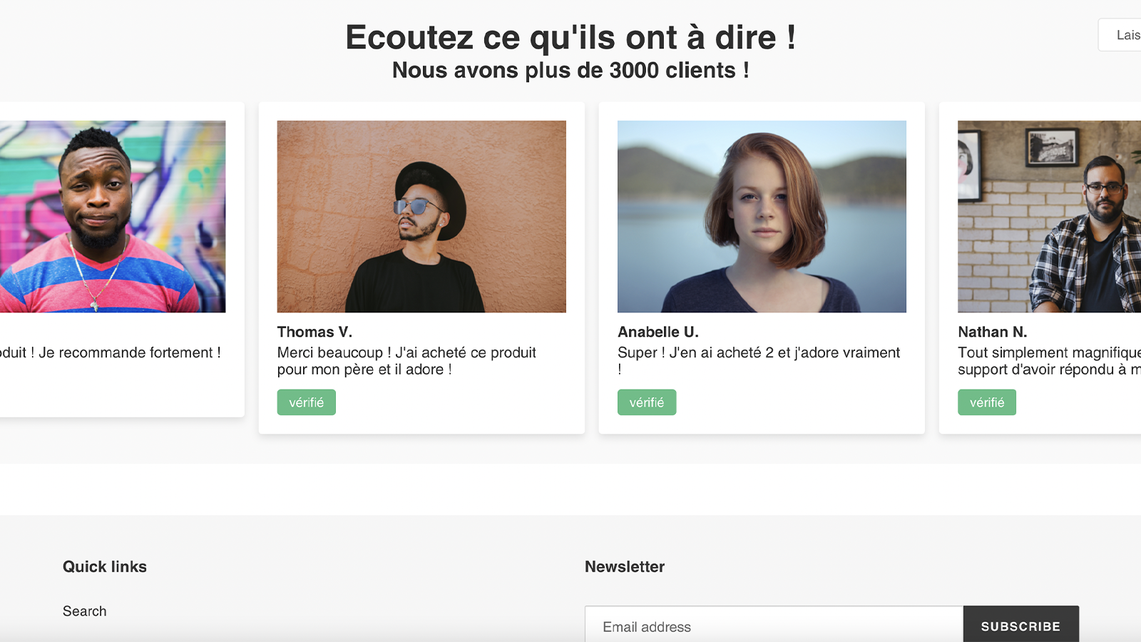 Reviews, avis clients en carrousel et slider WideReview