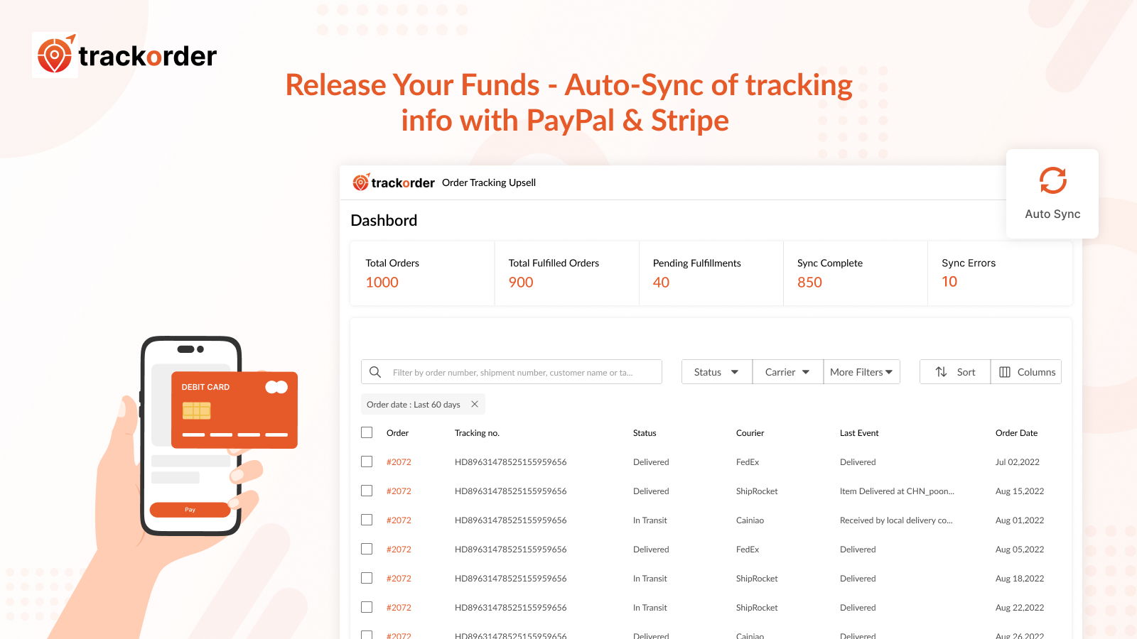 TrackOrder ‑ Tracking & Sync Screenshot