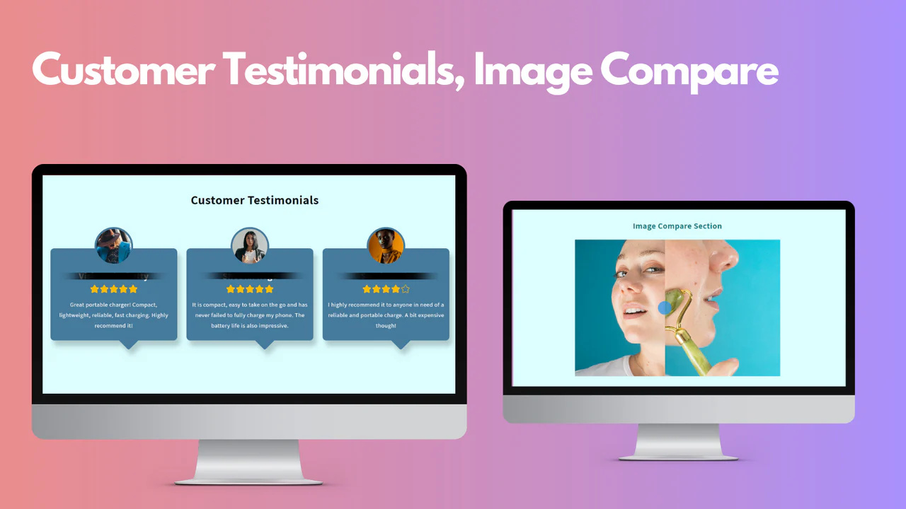 Testimonial-Slider, Bildvergleich