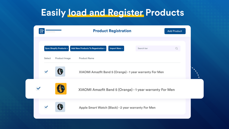 Product Registration Supreme Screenshot