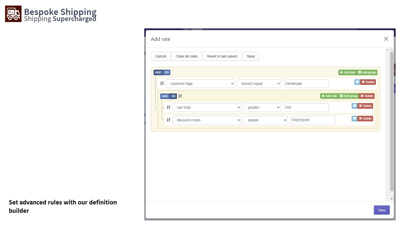 Create advanced shipping rules