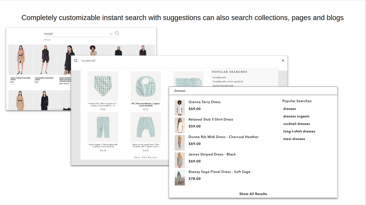 Instant Search and Popular Searches