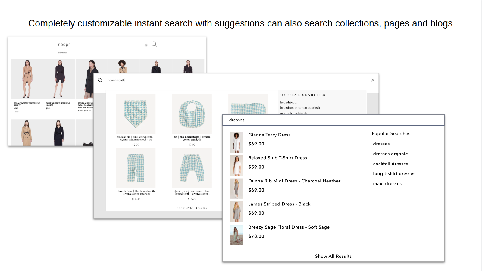 Instant Search and Popular Searches