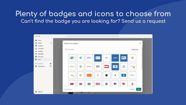 plenty of badges and icons to choose from