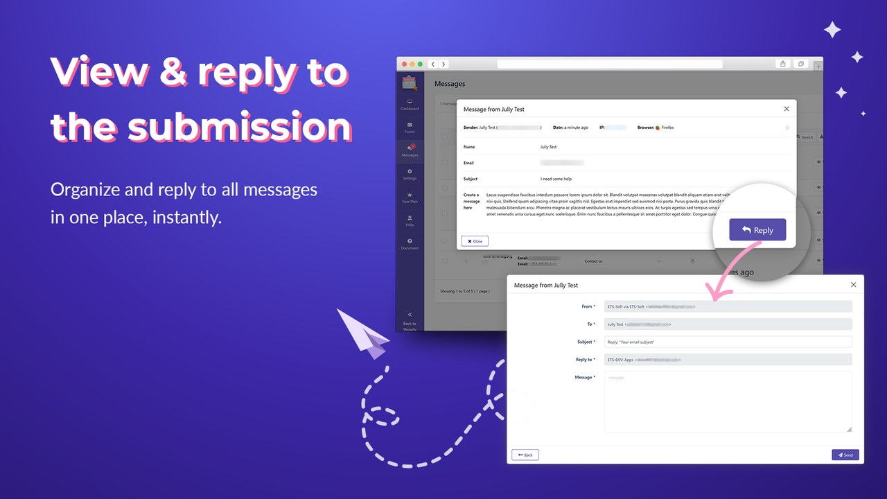 Message management system & reply