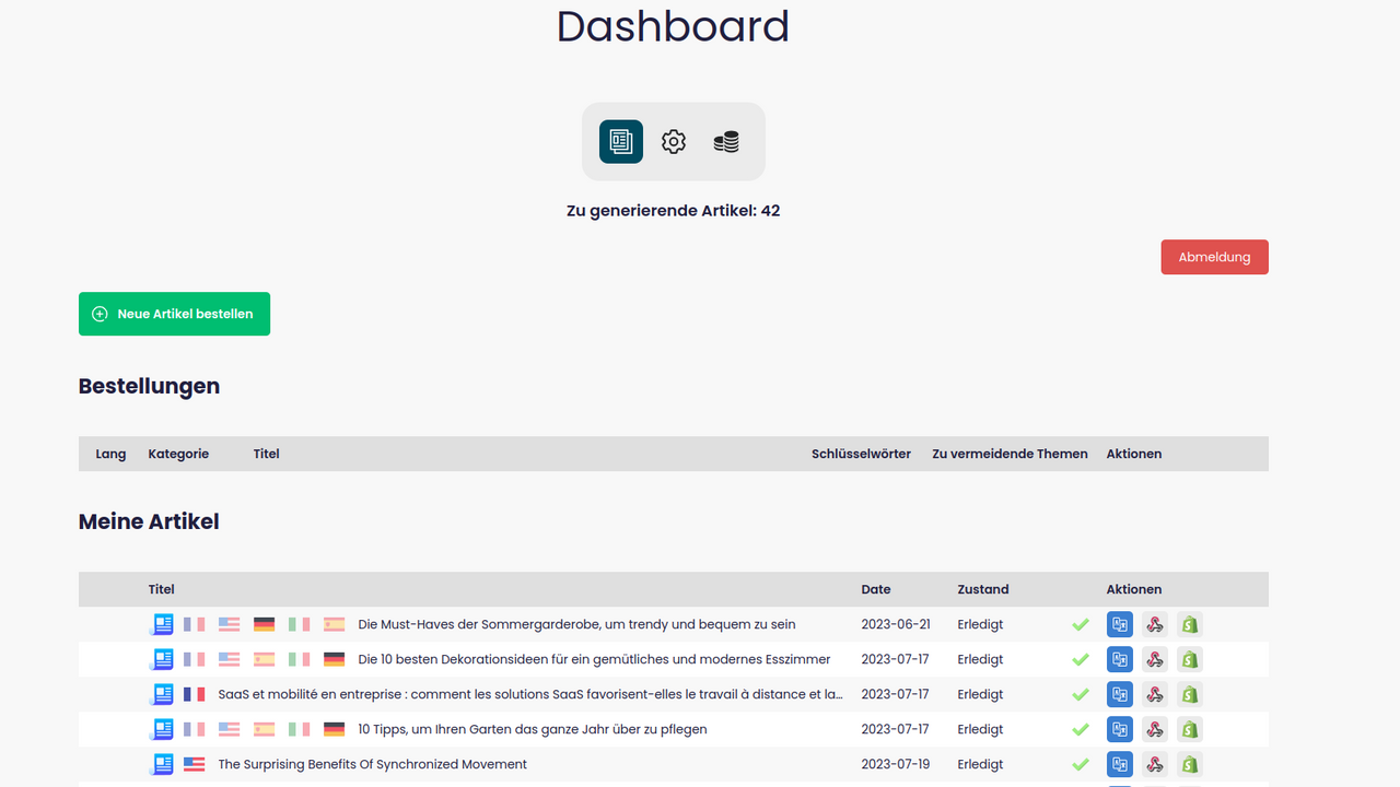 c4blog dashboard ai generated articles