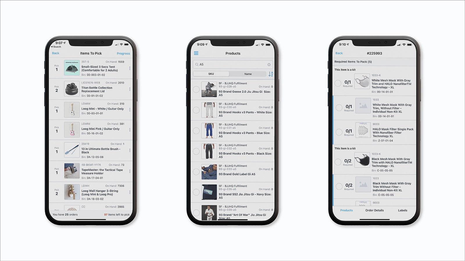Native iOS-App, einfach zu bedienen und mit Produktbildern