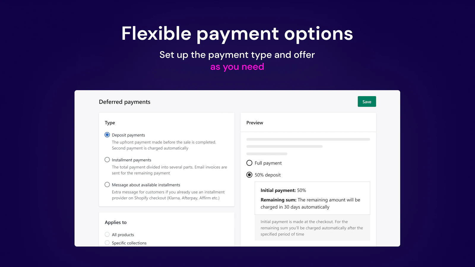 payment options