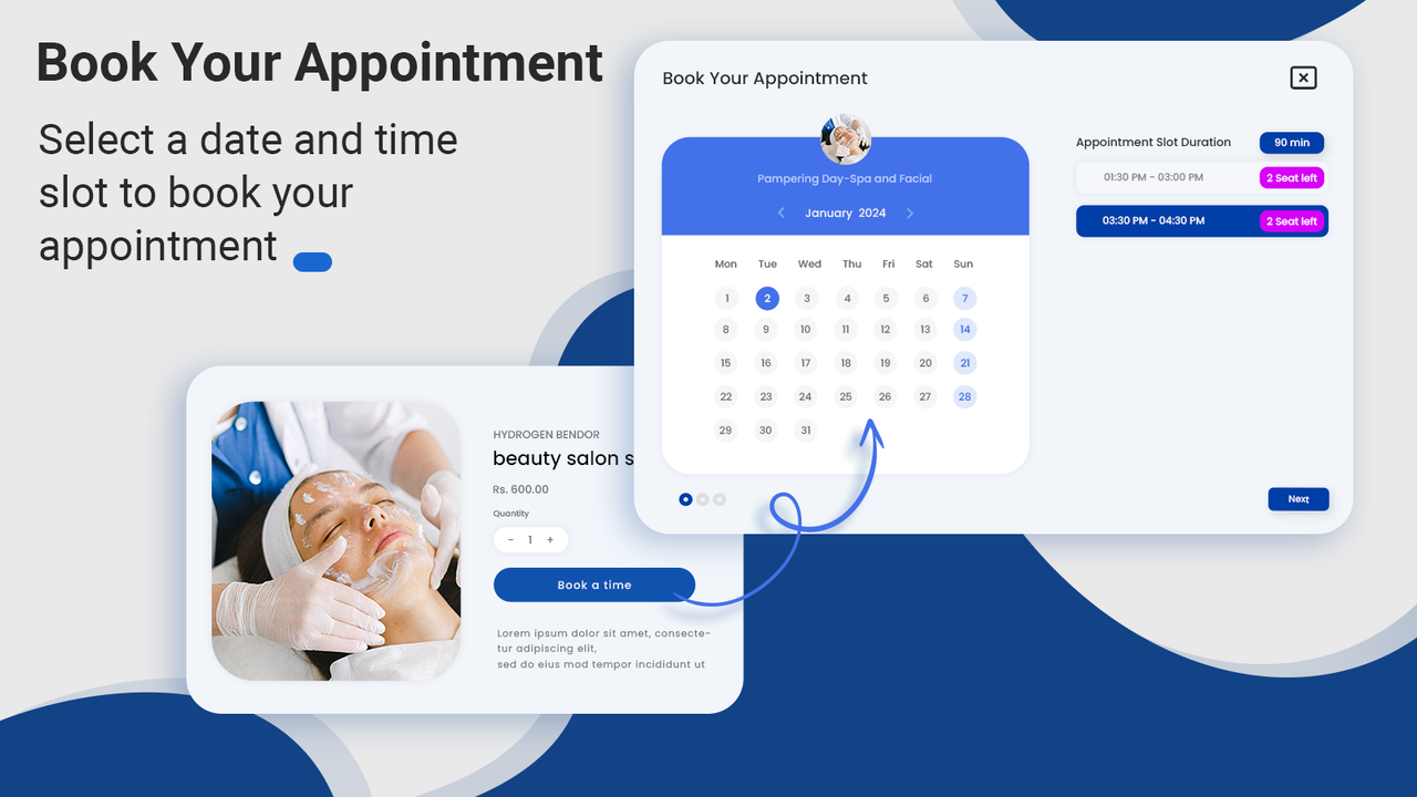 appointment booking time slot and date