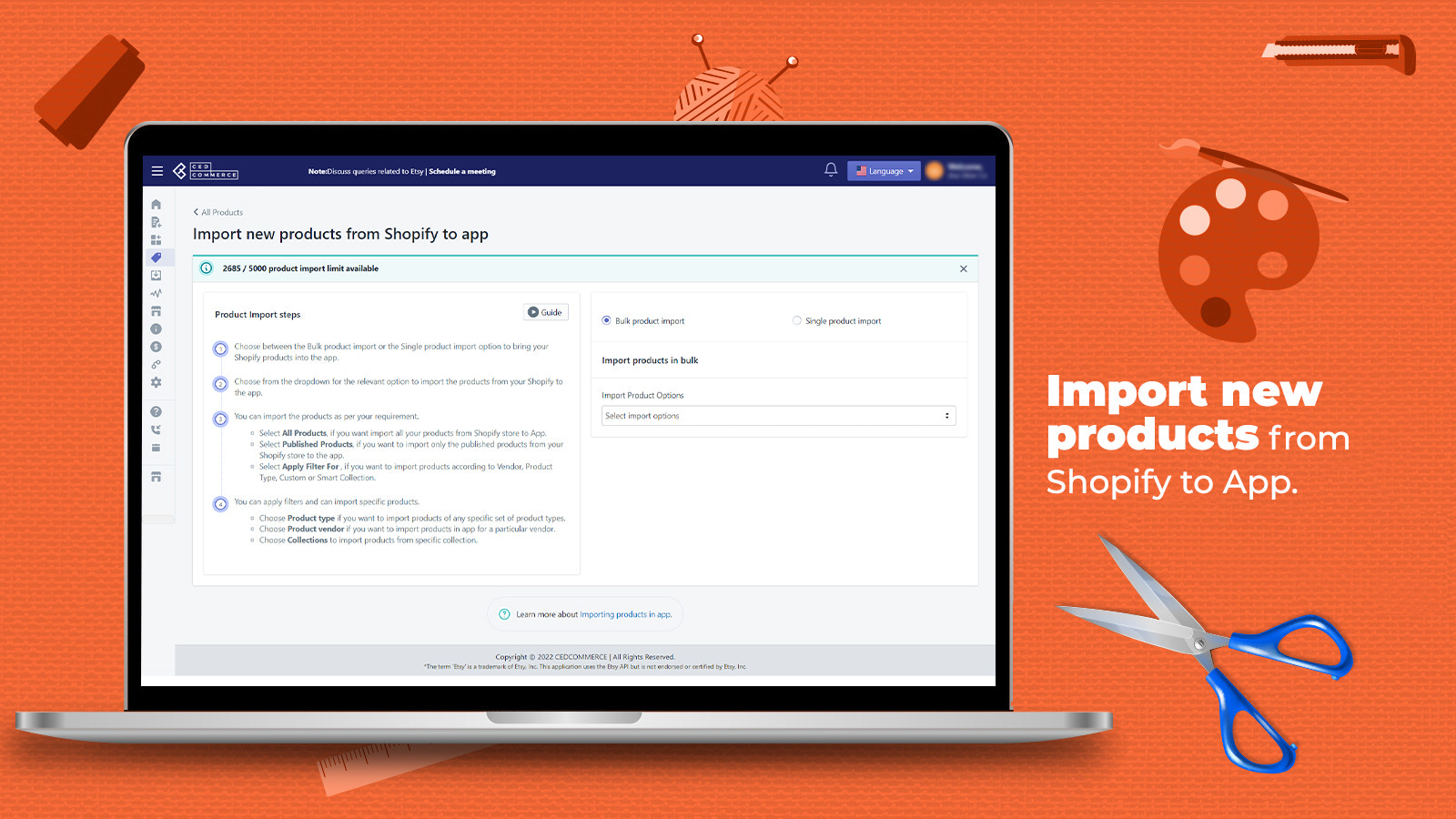 Importe novos produtos do Shopify para o aplicativo