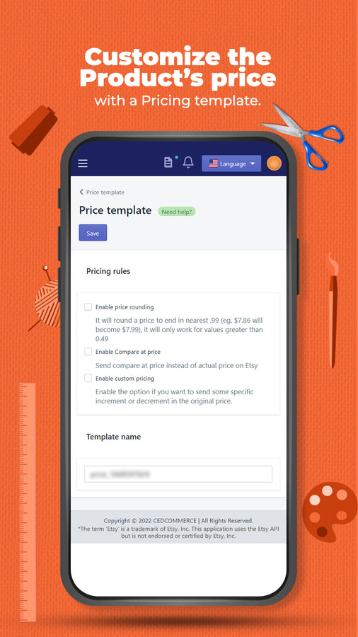 Customized price through Pricing template