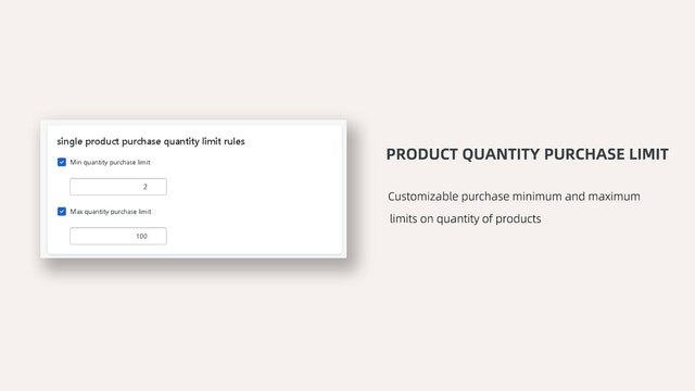 Ställ in Max/Min-kvantitetsköpbegränsning för produkter