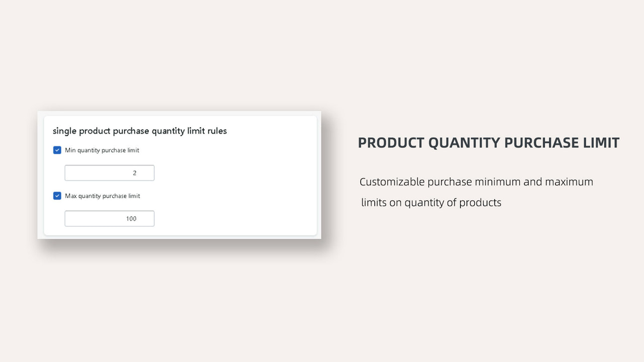 Set Max/Min Quantity Purchase Limit For Products