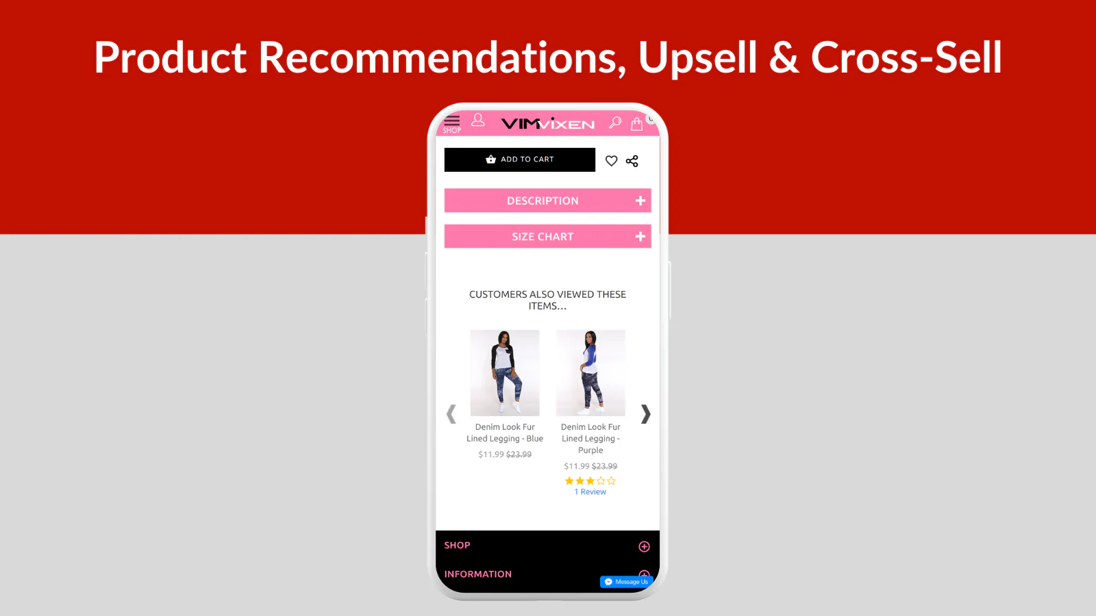 Product Recommendation Upsell & Cross Sell Vixen