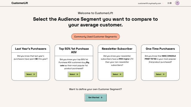 Segmentos de clientes preconstruidos de Customer Lift