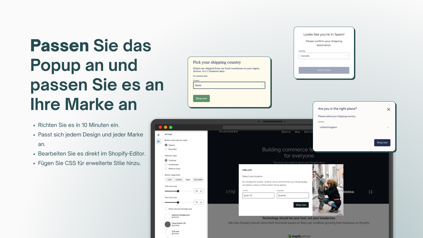 Passen Sie das Popup an und passen Sie es an Ihre Marke an