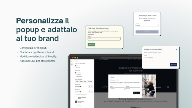 Personalizza il popup e adattalo al tuo brand