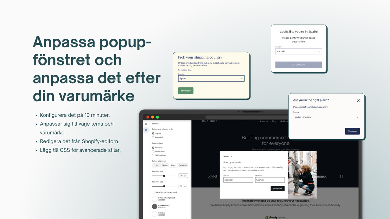 Anpassa popup-fönstret och anpassa det efter din varumärke