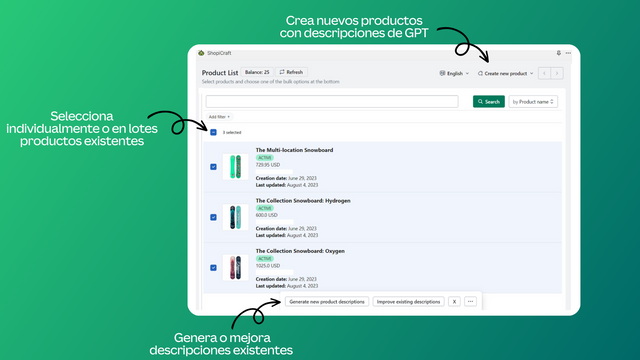 Generar descripciones de productos en grandes cantidades