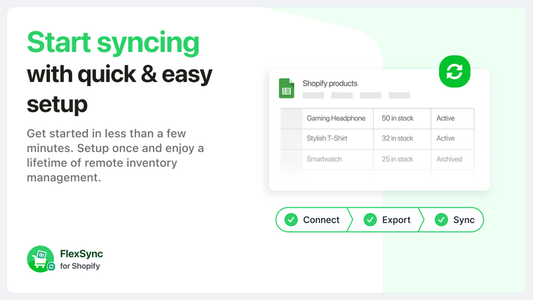 Stock Sync with Google Sheets Screenshot