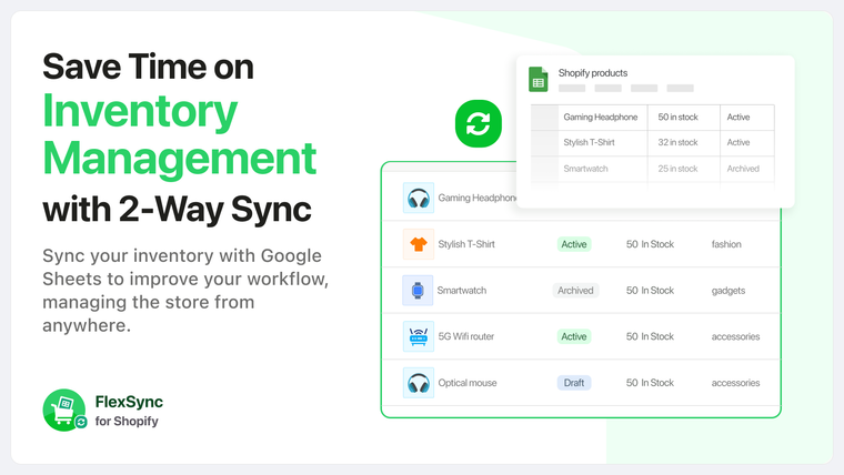 Stock Sync with Google Sheets Screenshot