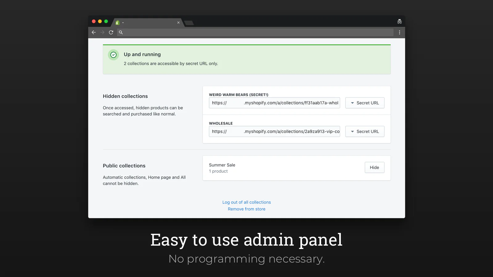 Easy to use admin panel