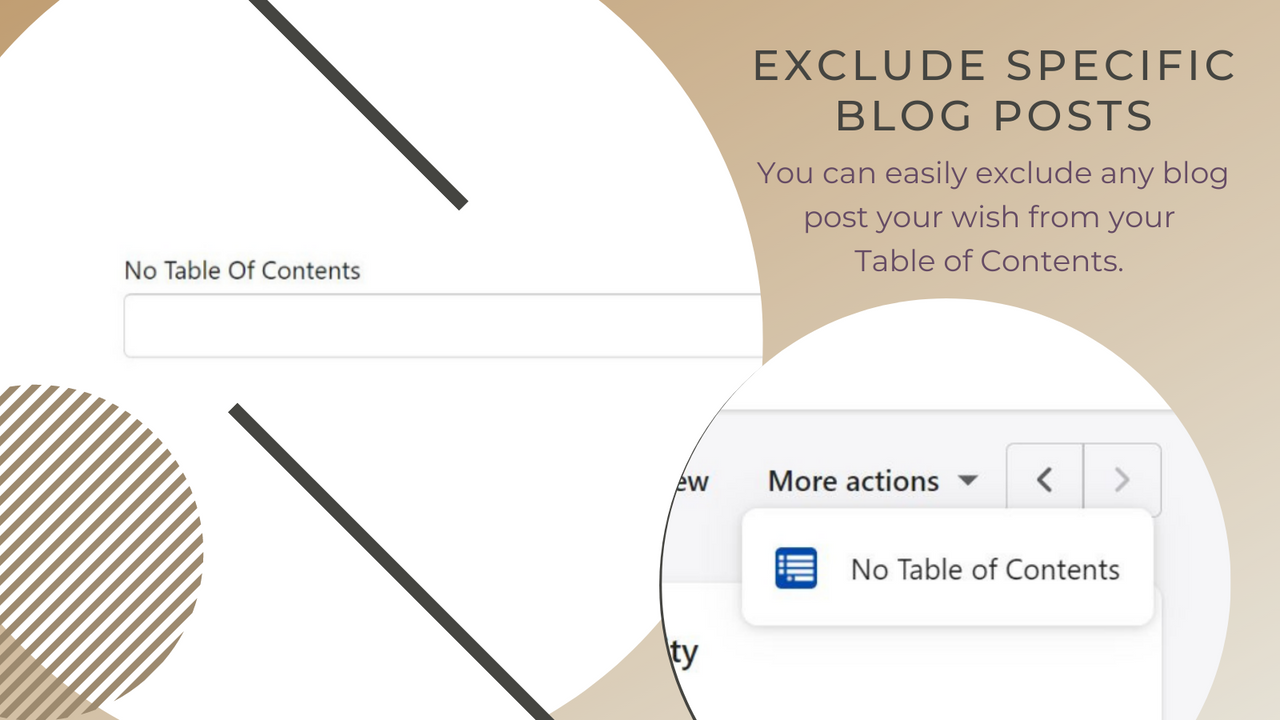 Inhaltsverzeichnis spezifische Blogbeiträge ausschließen