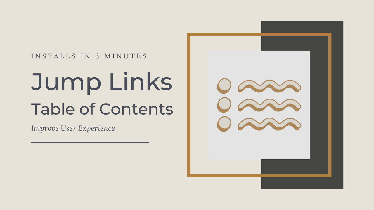 jump links table of contents for shopify blogs