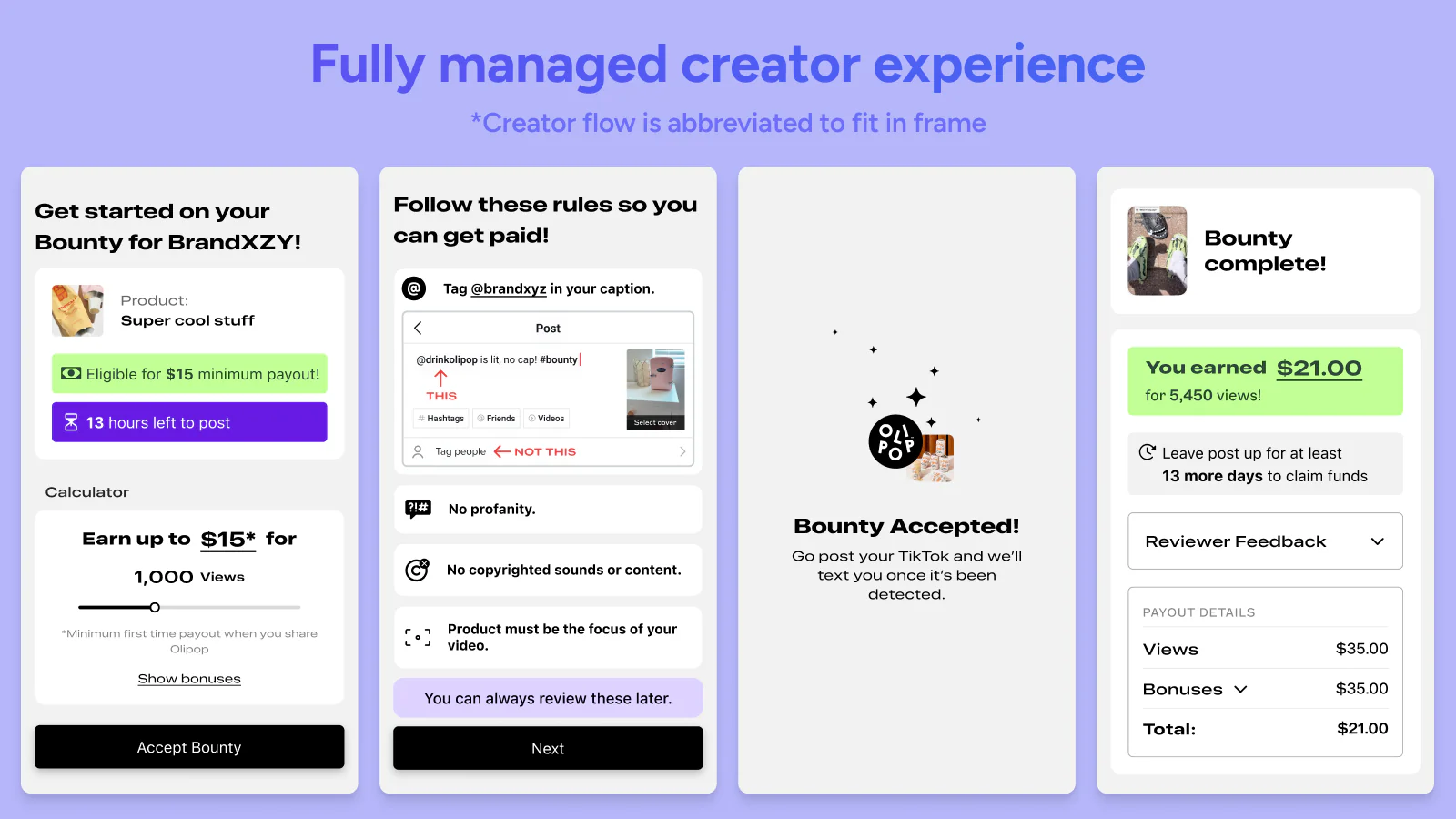 Fully managed creator experience via SMS & web or iOS mobile app