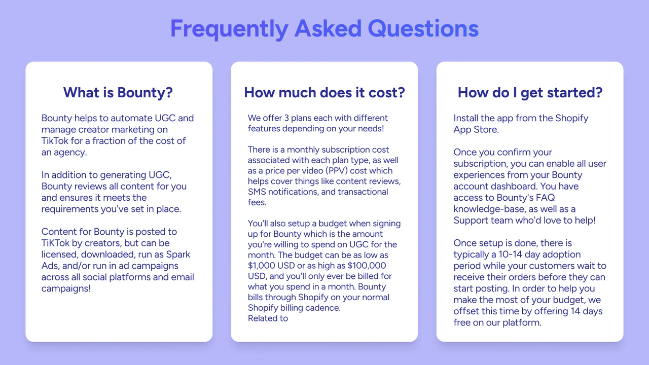 FAQ's: Learn more about Bounty