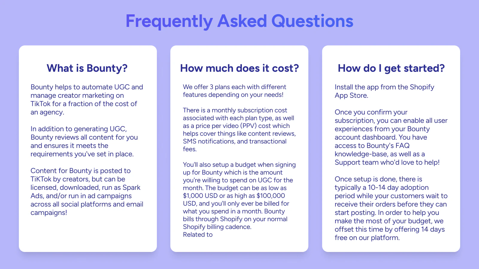 FAQ's: Lær mere om Bounty