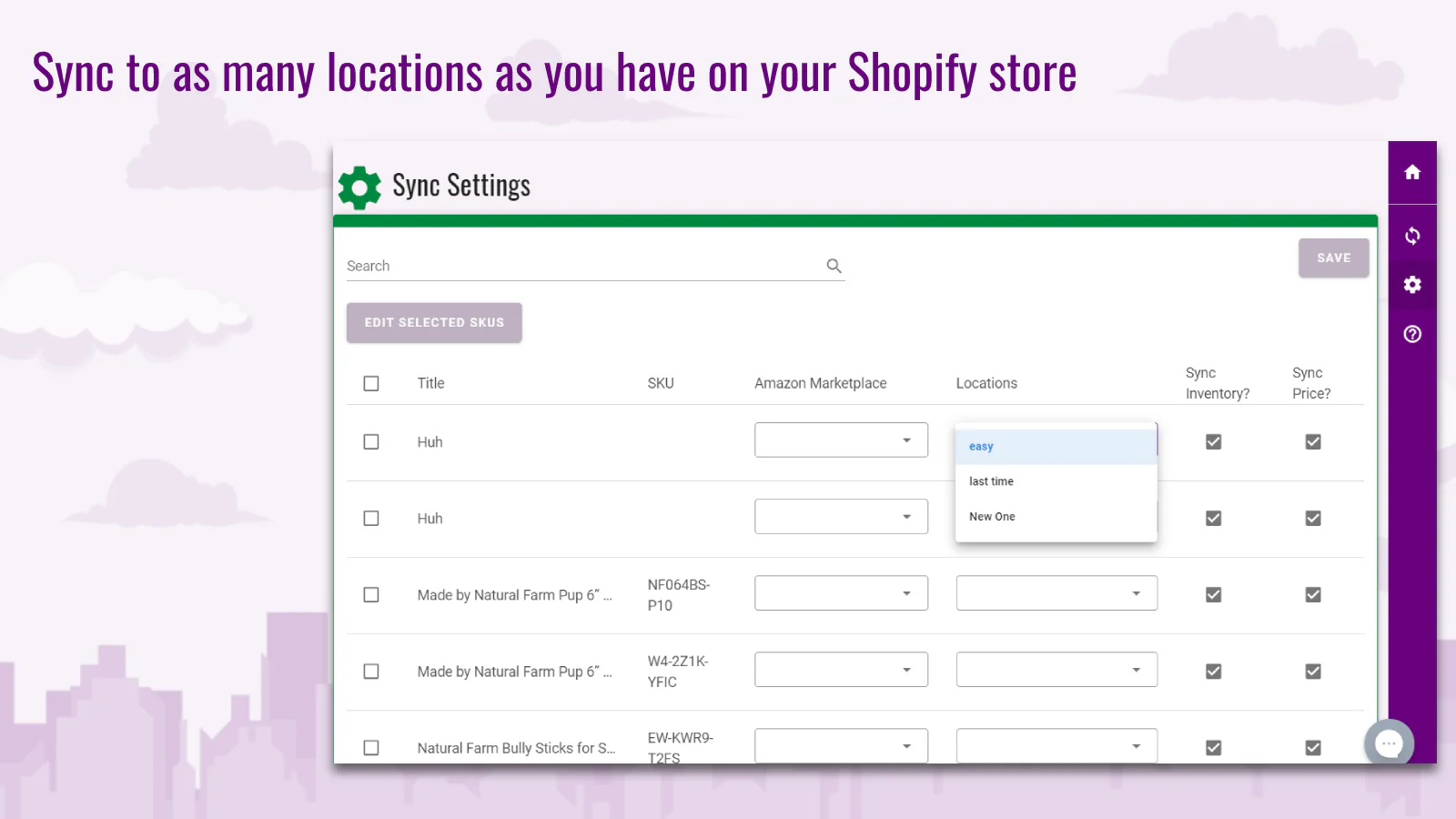 Sync your Amazon FBA inventory to as many locations as you want