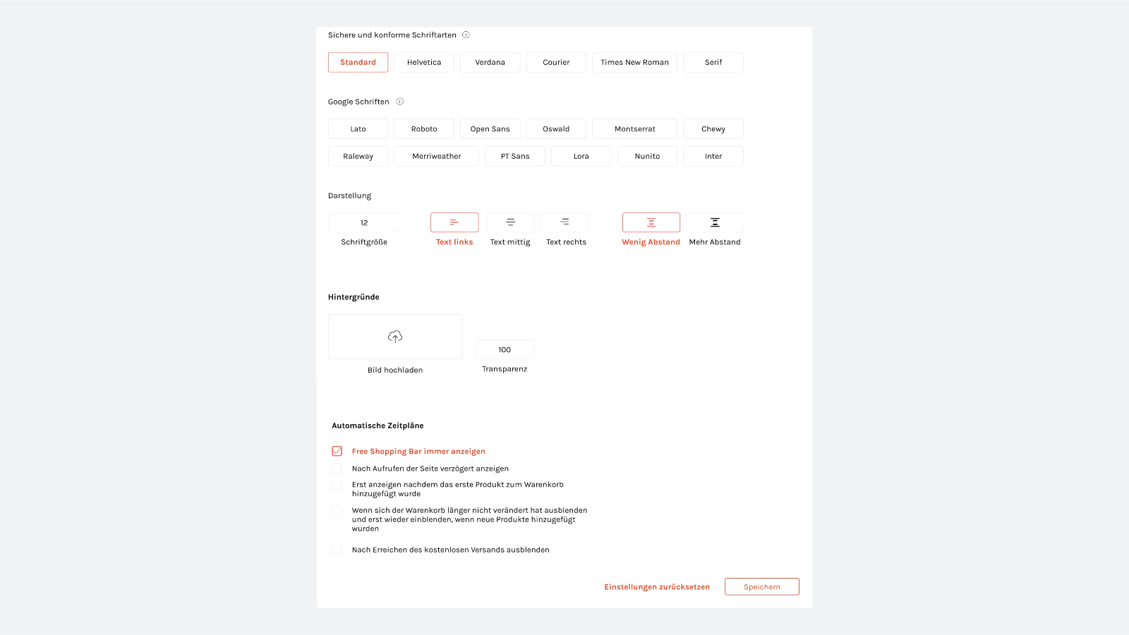 Free Shipping Bar pro settings