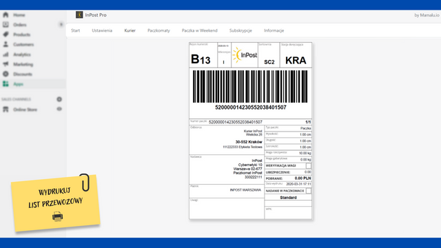 Gotowy list przewozowy | Shipping document ready to print