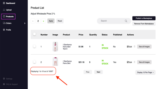 Step 4: Confirm successful import of products from Store