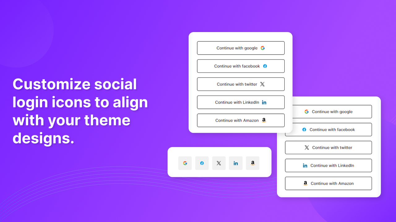 Personaliza los iconos de inicio de sesión social para alinearlos con los diseños de tu tema.