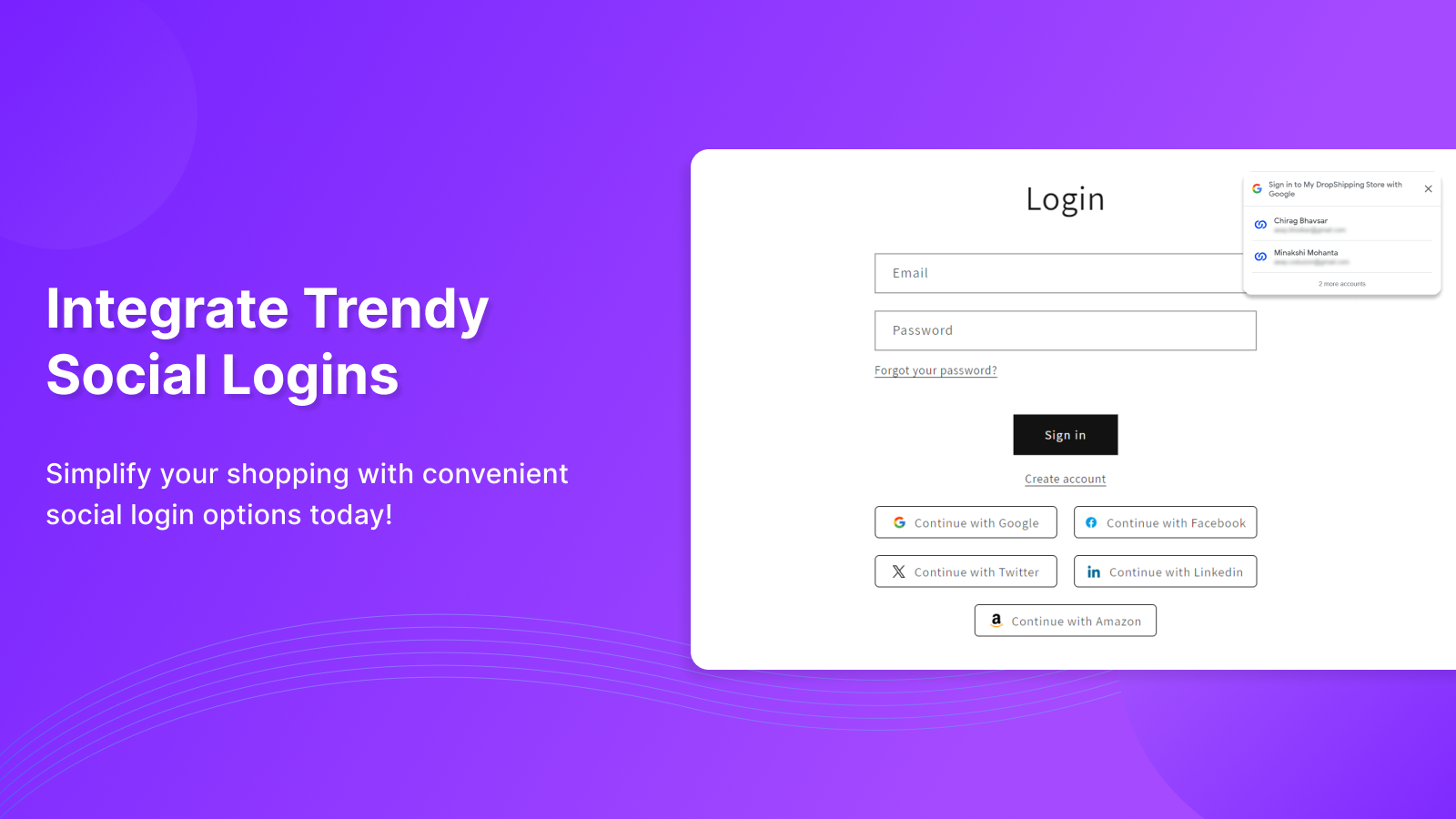 Use trendy social login for your eCommerce