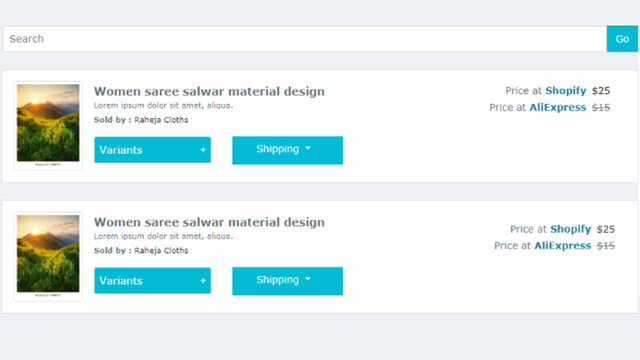 Products after importing